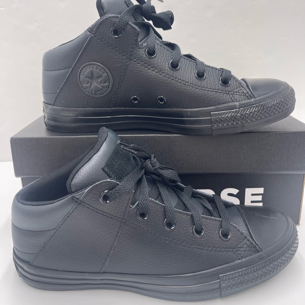 Converse Chuck Taylor All Star Leather High-Top Sneakers - Black